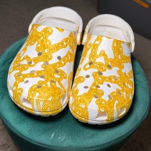 Gold Chain Link Croc Clogs